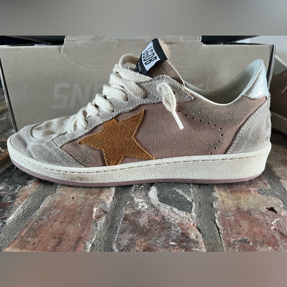 Golden Goose Women's Ball Star in suede with Orange star - Size 38 - Picture 3 of 12